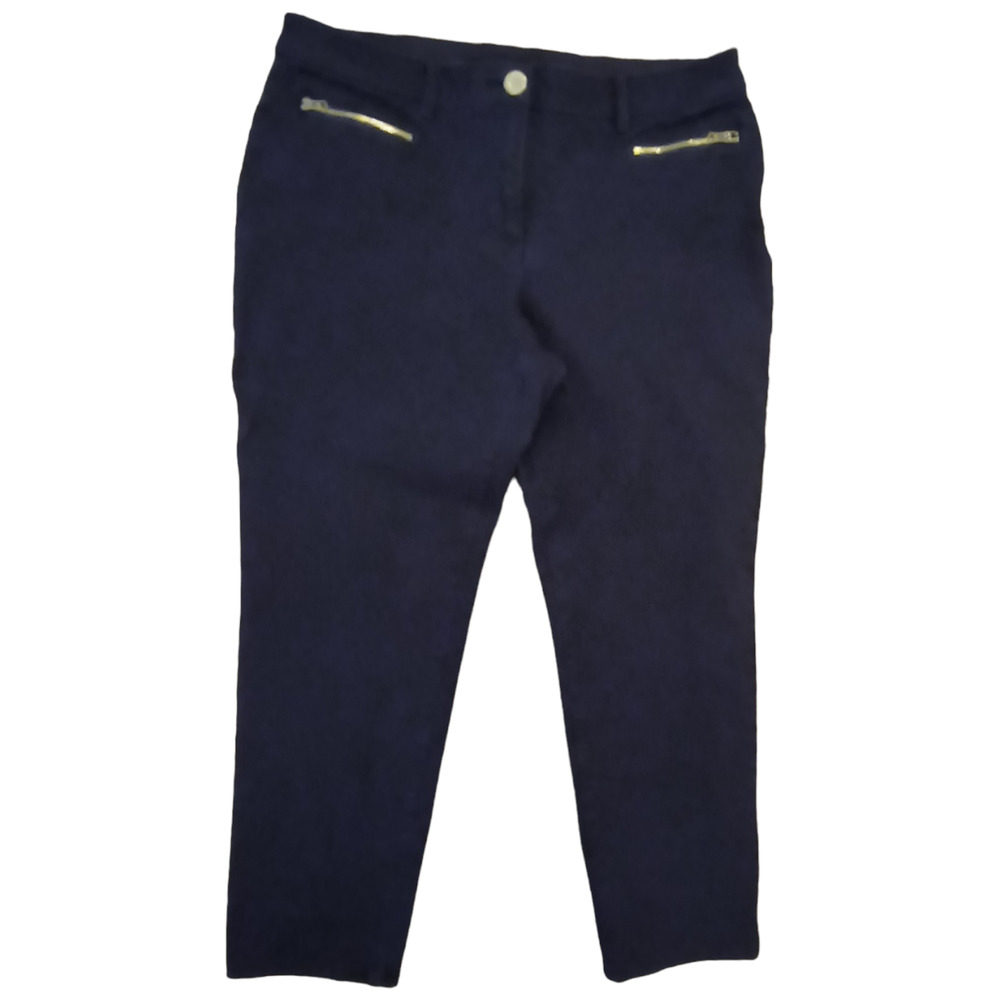 Chico's So Slimming Ankle Pants Size  1.5 / 10 Black Stretch  Denim Slim Leg